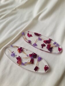 Pasador para el pelo | Pétalos rosa y lavanda