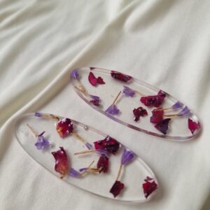 Pasador para el pelo | Pétalos rosa y lavanda