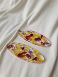 Pasador para el pelo | Pétalos rosa, margarita y lavanda